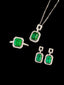 14K GOLD 4.31 CTW VIVID GREEN NATURAL EMERALD & DIAMOND JEWELRY SET