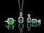 14K GOLD 4.31 CTW VIVID GREEN NATURAL EMERALD & DIAMOND JEWELRY SET