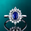 14K GOLD 0.92 CT NATURAL SAPPHIRE & SAPPHIRE RING