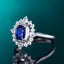 14K GOLD 0.92 CT NATURAL SAPPHIRE & SAPPHIRE RING