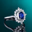 14K GOLD 0.92 CT NATURAL SAPPHIRE & SAPPHIRE RING