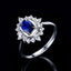 14K GOLD 0.92 CT NATURAL SAPPHIRE & SAPPHIRE RING