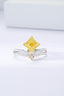 14K GOLD 0.65 CTW NATURAL YELLOW DIAMOND & DIAMOND RING