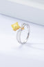 14K GOLD 0.65 CTW NATURAL YELLOW DIAMOND & DIAMOND RING