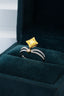 14K GOLD 0.65 CTW NATURAL YELLOW DIAMOND & DIAMOND RING