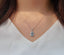 14K GOLD 1.27 CT NATURAL AQUAMARINE & DIAMOND NECKLACE