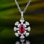 14K GOLD 0.93 CTW NATURAL RUBY & DIAMOND PENDANT