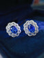 14K GOLD 3.00 CTW NATURAL SAPPHIRE & DIAMOND EARRINGS