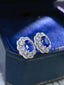 14K GOLD 3.00 CTW NATURAL SAPPHIRE & DIAMOND EARRINGS