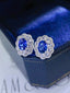 14K GOLD 3.00 CTW NATURAL SAPPHIRE & DIAMOND EARRINGS