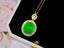 14K GOLD 6.37 CTW VIVID GREEN NATURAL EMERALD & DIAMOND PENDANT