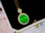 14K GOLD 6.37 CTW VIVID GREEN NATURAL EMERALD & DIAMOND PENDANT