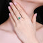 14K GOLD 0.80 CTW VIVID GREEN NATURAL EMERALD & DIAMOND RING