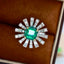 14K GOLD 2.63 CTW VIVID GREEN NATURAL EMERALD & DIAMOND RING