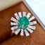 14K GOLD 2.63 CTW VIVID GREEN NATURAL EMERALD & DIAMOND RING