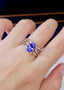 14K GOLD 3.03 CTW NATURAL TANZANITE & DIAMOND RING