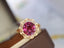 14K GOLD 3.12 CT NATURAL GARNET & DIAMOND RING