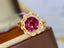 14K GOLD 3.12 CT NATURAL GARNET & DIAMOND RING