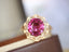 14K GOLD 3.12 CT NATURAL GARNET & DIAMOND RING