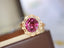 14K GOLD 3.12 CT NATURAL GARNET & DIAMOND RING