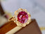 14K GOLD 3.12 CT NATURAL GARNET & DIAMOND RING