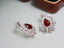 14K GOLD 2.71 CTW VIVID RED NATURAL RUBY & DIAMOND EARRINGS