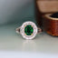 14K GOLD 1.22 CTW VIVID GREEN NATURAL TSAVORITE & DIAMOND RING