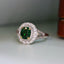 14K GOLD 1.22 CTW VIVID GREEN NATURAL TSAVORITE & DIAMOND RING