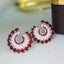 14K GOLD 5.88 CTW VIVID RED NATURAL RUBY & DIAMOND EARRINGS