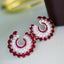 14K GOLD 5.88 CTW VIVID RED NATURAL RUBY & DIAMOND EARRINGS