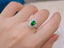 14K GOLD 1.30 CTW VIVID GREEN NATURAL TSAVORITE & DIAMOND RING