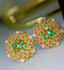 14K GOLD 0.71 CTW VIVID GREEN NATURAL EMERALD & DIAMOND EARRINGS