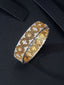 14K GOLD 4.10 CTW NATURAL YELLOW DIAMOND & DIAMOND BANGLE