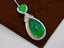 14K GOLD 9.62 CTW VIVID GREEN NATURAL EMERALD & DIAMOND PENDANT