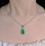 14K GOLD 9.62 CTW VIVID GREEN NATURAL EMERALD & DIAMOND PENDANT