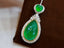 14K GOLD 9.62 CTW VIVID GREEN NATURAL EMERALD & DIAMOND PENDANT