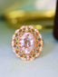 14K GOLD 2.5 CT NATURAL MORGANITE & DIAMOND RING