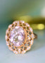 14K GOLD 2.5 CT NATURAL MORGANITE & DIAMOND RING