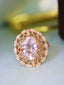 14K GOLD 2.5 CT NATURAL MORGANITE & DIAMOND RING