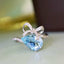 14K GOLD 1.58 CTW NATURAL AQUAMARINE & DIAMOND RING