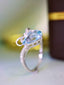 14K GOLD 1.58 CTW NATURAL AQUAMARINE & DIAMOND RING