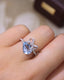 14K GOLD 1.58 CTW NATURAL AQUAMARINE & DIAMOND RING