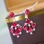 14K GOLD 3.43 CTW VIVID RED NATURAL RUBY & DIAMOND EARRINGS