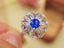 14K GOLD 2.35 CTW NATURAL SAPPHIRE & SAPPHIRE RING