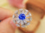 14K GOLD 2.35 CTW NATURAL SAPPHIRE & SAPPHIRE RING