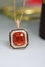 14K GOLD 4.19 CTW NATURAL SPESSARTINE & DIAMOND PENDANT