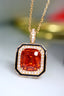 14K GOLD 4.19 CTW NATURAL SPESSARTINE & DIAMOND PENDANT