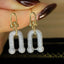 14K GOLD 0.9 CT NATURAL H DIAMOND EARRINGS