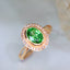 14K GOLD 2.08 CTW VIVID GREEN NATURAL TSAVORITE & DIAMOND RING