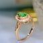 14K GOLD 2.08 CTW VIVID GREEN NATURAL TSAVORITE & DIAMOND RING